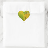 Gele en groene redbudbladeren hart sticker (Tas)