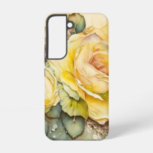 Gele en groene reusachtige rozen samsung galaxy hoesje
