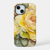 Gele en Groene ReuzenRozen iPhone 15 Case (Achterkant)