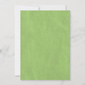 Gele en groene Rustic Burlap Wedding Invitations Kaart (Achterkant)
