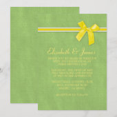 Gele en groene Rustic Burlap Wedding Invitations Kaart (Voorkant / Achterkant)