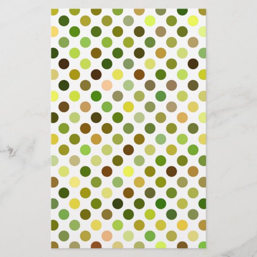Gele en groene Stippen Briefpapier (Voorkant)
