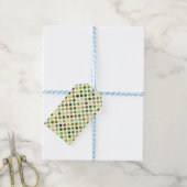 Gele en groene Stippen Cadeaulabel (Met Touw)