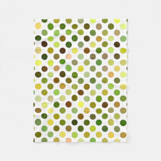 Gele en groene Stippen Fleece Deken (Voorkant)