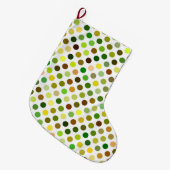 Gele en groene Stippen Grote Kerstsok (Voorkant (Hangend))