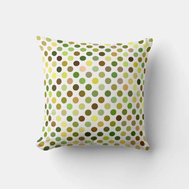 Gele en groene Stippen Kussen (Voorkant)
