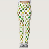 Gele en groene Stippen Leggings (Voorkant)