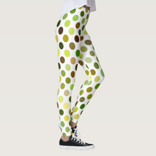 Gele en groene Stippen Leggings (Rechts)
