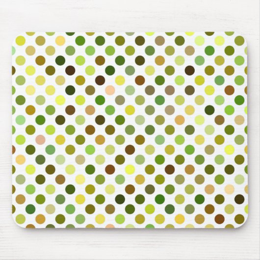 Gele en groene Stippen Muismat (Voorkant)
