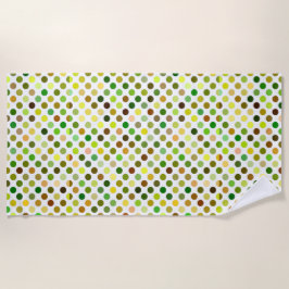 Gele en groene Stippen Strandlaken