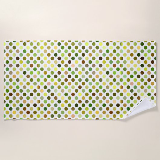 Gele en groene Stippen Strandlaken (Voorkant)