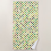 Gele en groene Stippen Strandlaken (Voorkant)