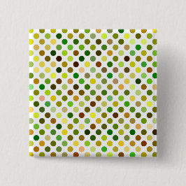 Gele en groene Stippen Vierkante Button 5,1 Cm
