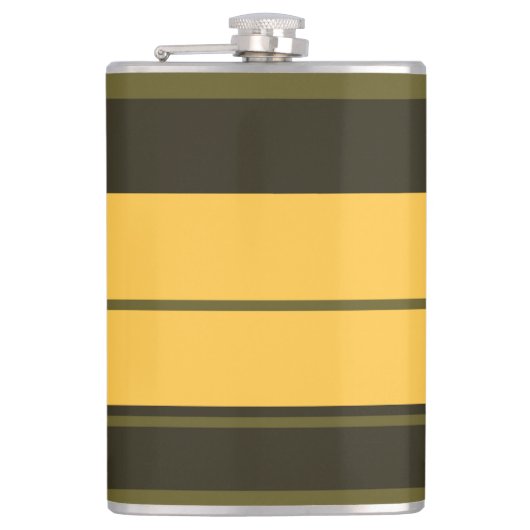  gele en groene strepen heupfles (Voorkant)