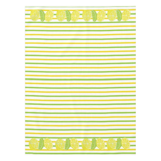 Gele en groene strepen Italiaanse Lemon en Limoen Tafelkleed (Voorkant)