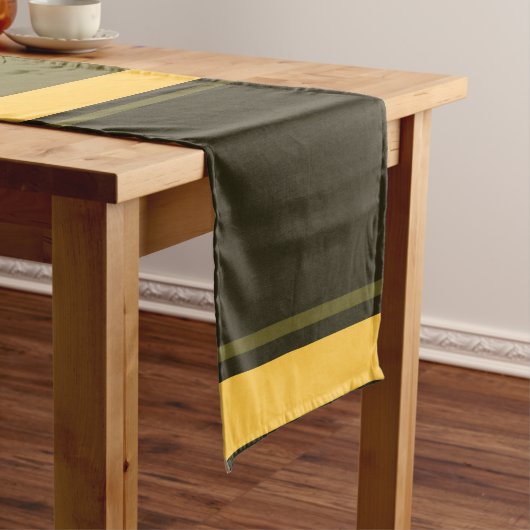  gele en groene strepen lange tafelloper (Voorbeeld)