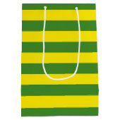 Gele en groene strepen medium cadeauzakje (Achterkant)