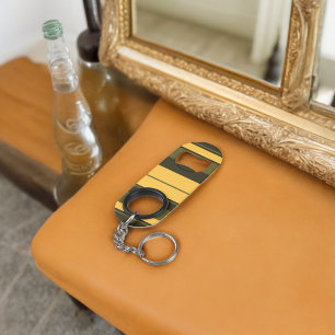  gele en groene strepen mini flessenopener