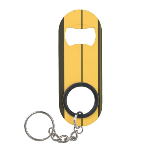  gele en groene strepen mini flessenopener (Voorkant)