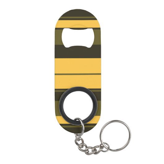  gele en groene strepen mini flessenopener (Achterkant)