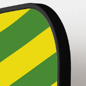 Gele en groene strepen pickleball paddle (Links Detail)