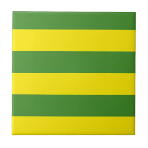 Gele en groene strepen tegeltje