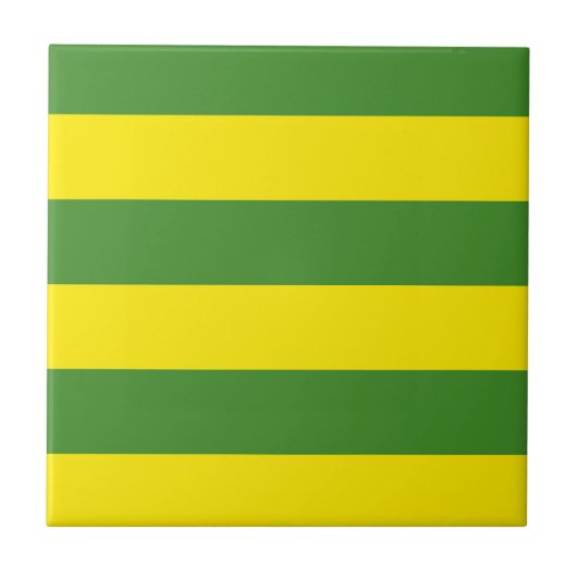 Gele en groene strepen tegeltje (Voorkant)