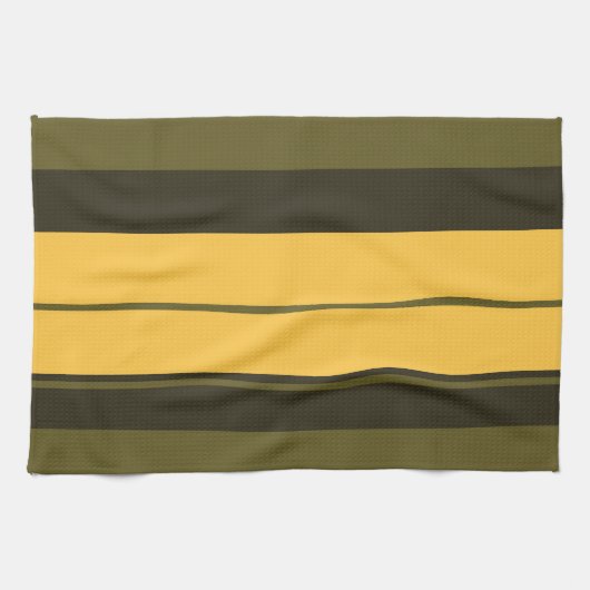  gele en groene strepen theedoek (Horizontaal)