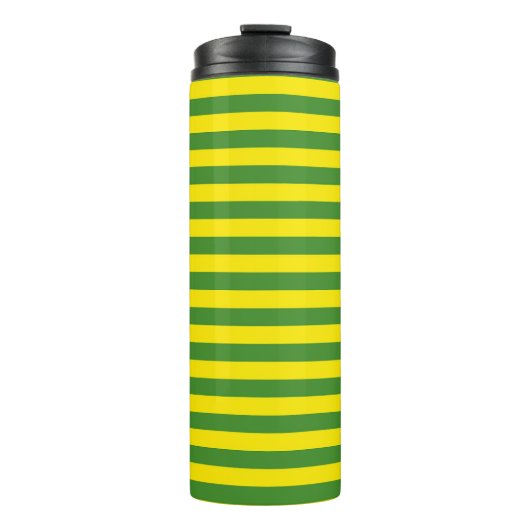 Gele en groene strepen thermosbeker (Voorkant)