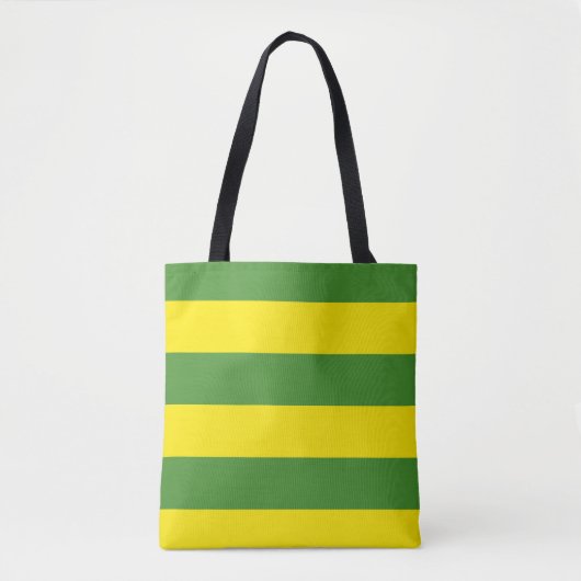 Gele en groene strepen tote bag (Voorkant)