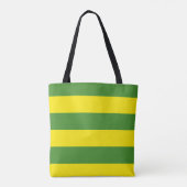 Gele en groene strepen tote bag (Achterkant)