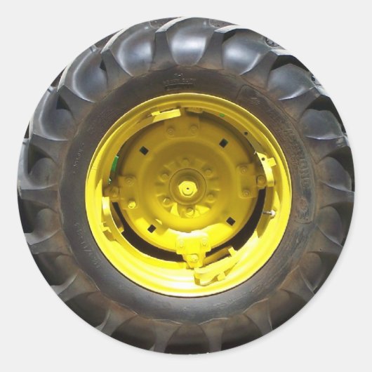gele en groene trekkerband ronde sticker (Voorkant)
