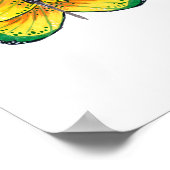 Gele en groene vlinder poster (Hoek)