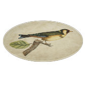 Gele en groene vogel op een kleine tak snijplank (Hoek)