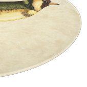 Gele en groene vogel op een kleine tak snijplank (Hoek)