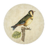 Gele en groene vogel op een kleine tak snijplank (Voorkant)