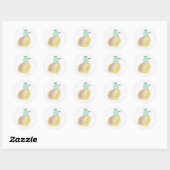 Gele en groene vogel ronde sticker (Vel)