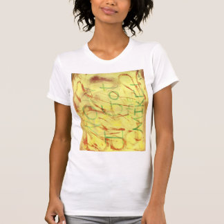 Gele en groene vrouwen T-shirt ontwerp.