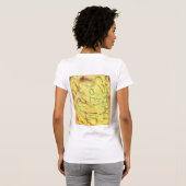 Gele en groene vrouwen T-shirt ontwerp. (Achterkant volledig)