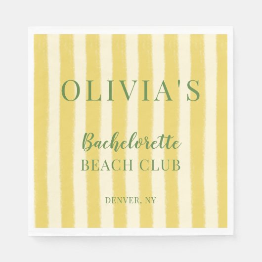 Gele en groene zomer Bachelorette Servet (Voorkant)