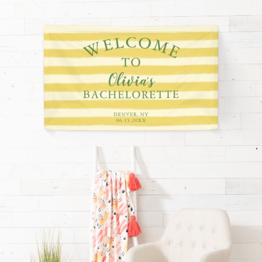 Gele en groene zomer Bachelorette Spandoek (Insitu)