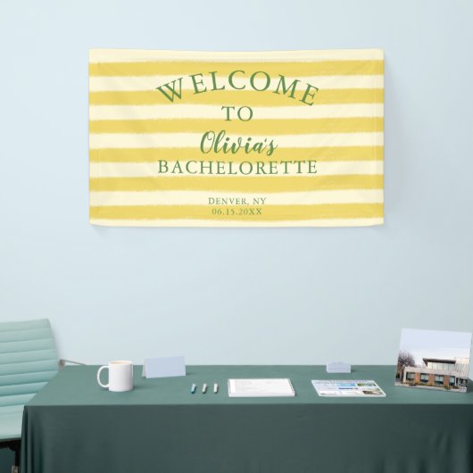 Gele en groene zomer Bachelorette Spandoek (Beurs)