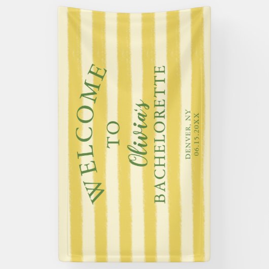 Gele en groene zomer Bachelorette Spandoek (Verticaal)