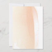 Gele en koraalpenseelstreken, Minimale bruiloft Save The Date (Achterkant)