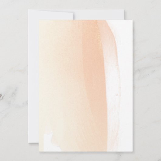 Gele en koraalpenseelstreken, Minimale bruiloft Save The Date (Achterkant)