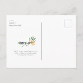 Gele en lavender Floral Budget Weddenschap Uitnodiging Briefkaart (Achterkant)