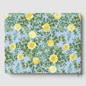 Gele en lichtblauwe roos vintage lente bruiloft gastenboek (Achterkant)