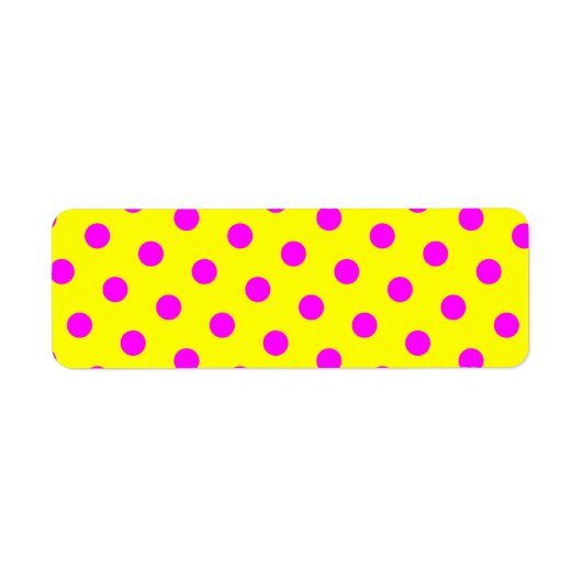 Gele en Magenta Stippen Etiket (Voorkant)