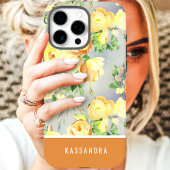 Gele en mosterd aangepaste naam bloemstuk  Case-Mate iPhone case