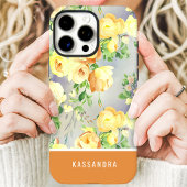 Gele en mosterd aangepaste naam bloemstuk  Case-Mate iPhone case